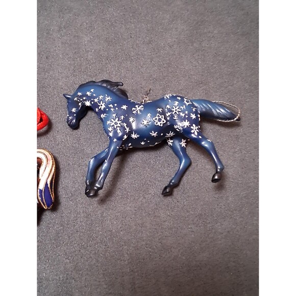 Vintage Horse Christmas Ornaments Cloisonne & Snowflake Horse - Picture 3 of 4